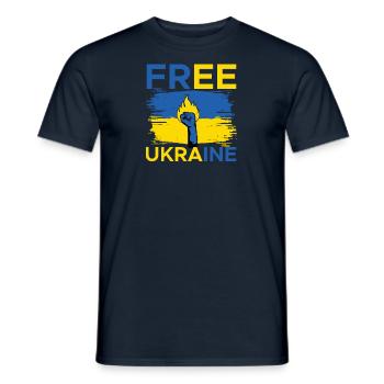 Ukraine Peace Flag No War - Men's T-Shirt - navy - Front - AI Model Male 178 light (178cm)