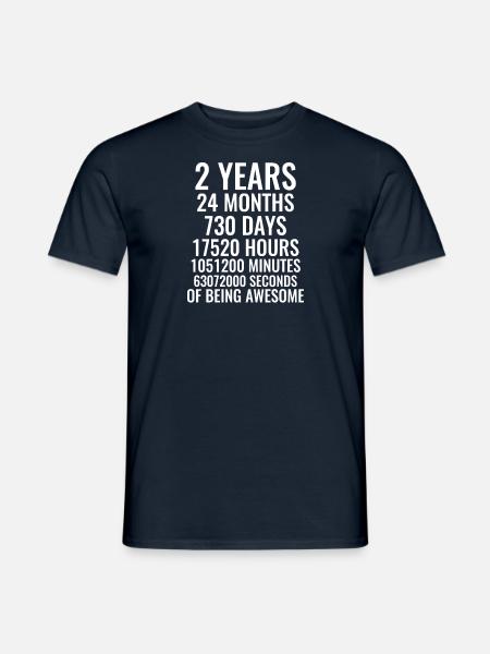 2. Geburtstag 2 Jahre Geburtstag Geschenk 2 Jahre - Männer T-Shirt - Navy