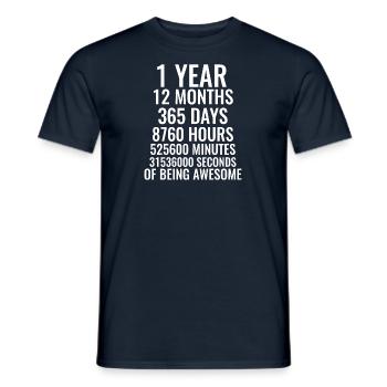 1 birthday gift 1 year children kindergarten - Men's T-Shirt - navy - Front - AI Model Male 178 light (178cm)