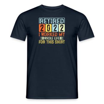 Retraité 2022 Pension de retraite Grand-père Pension Senior - T-shirt homme - marine - Devant - AI Model Male 178 light (178cm)