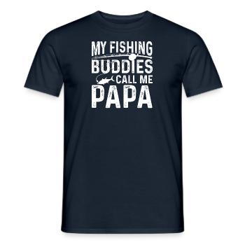 Pêche Père Fils Rétro Vintage Cadeau Fête des Pères - T-shirt homme - marine - Devant - AI Model Male 178 light (178cm)