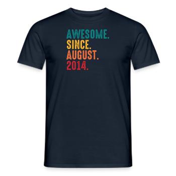 August 2014 - Birthday in August - Men's T-Shirt - navy - Front - AI Model Male 178 light (178cm)