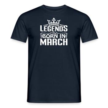 Legenden werden im März geboren Fisch Geburtstag - Männer T-Shirt - Navy - Vorne - AI Model Male 178 light (178cm)