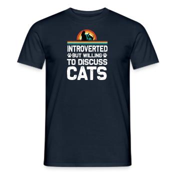 Tierliebhaber Introvertiert Katze Hund Haustier - Männer T-Shirt - Navy - Vorne - AI Model Male 178 light (178cm)