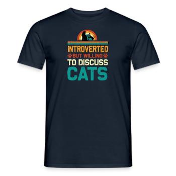 Tierliebhaber Introvertiert Katze Hund Haustier - Männer T-Shirt - Navy - Vorne - AI Model Male 178 light (178cm)