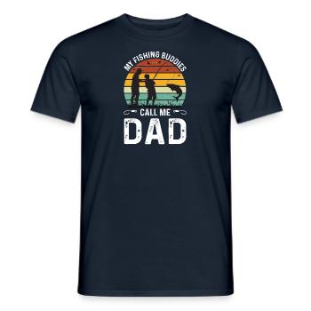 Pêche Père Fils Rétro Vintage Cadeau Fête des Pères - T-shirt homme - marine - Devant - AI Model Male 178 light (178cm)
