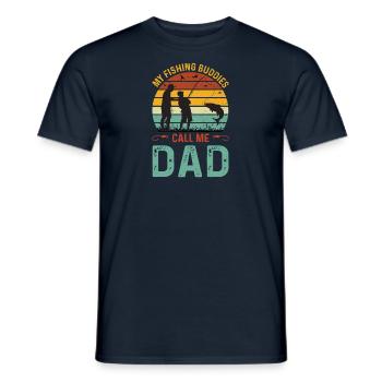 Pêche Père Fils Rétro Vintage Cadeau Fête des Pères - T-shirt homme - marine - Devant - AI Model Male 178 light (178cm)