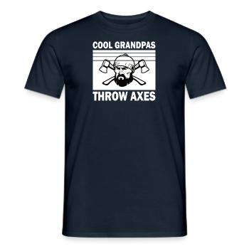 Grandpa Axe Throw Axe Throw Target Throw Axe Throw Pension - Men's T-Shirt - navy - Front - AI Model Male 178 light (178cm)