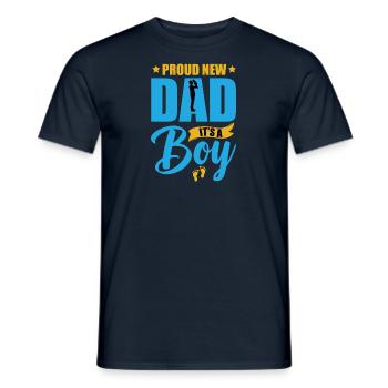Stolzer Papa Es ist ein Junge - Vater - Männer T-Shirt - Navy - Vorne - AI Model Male 178 light (178cm)