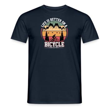 Cycopath Fahrrad E-Bike Radfahren Rennrad Fahrrad - Männer T-Shirt - Navy - Vorne - AI Model Male 178 light (178cm)