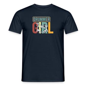 Schlagzeugerin Drummer Schlagzeug Mädchen - Männer T-Shirt - Navy - Vorne - AI Model Male 178 light (178cm)