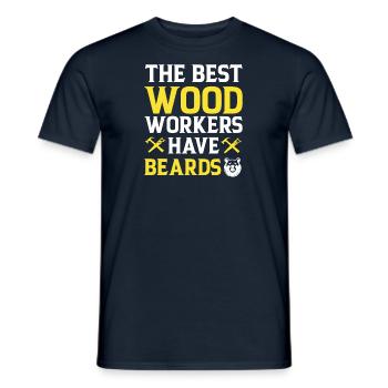Lumberjack Beard Woodworker Man Chainsaw Forest - Men's T-Shirt - navy - Front - AI Model Male 178 light (178cm)