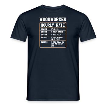 Wood Chainsaw Lumberjack Woodworker Climbing - Men's T-Shirt - navy - Front - AI Model Male 178 light (178cm)