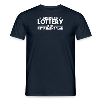 Lotto Pension Pension Plan Lucky Number Retirement - Men's T-Shirt - navy - Front - AI Model Male 178 light (178cm)