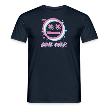 Game Over Retro Lettering - Men's T-Shirt - navy - Front - AI Model Male 178 light (178cm)