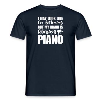 Drôle piano piano piano à queue dicton pour pianiste - T-shirt homme - marine - Devant - AI Model Male 178 light (178cm)