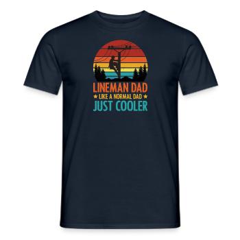 Line Fitter Electrician Overhead Line Father Papa - Men's T-Shirt - navy - Front - AI Model Male 178 light (178cm)