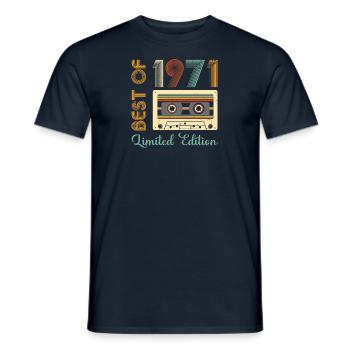 Anniversaire 1971 71 Vintage Rétro Vintage Cadeau - T-shirt homme - marine - Devant - AI Model Male 178 light (178cm)