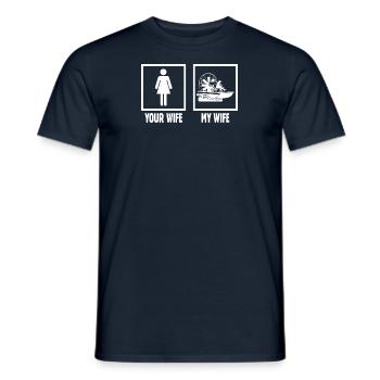 Swamp Boat Wife Airboat Captain Swamp Woman - Men's T-Shirt - navy - Front - AI Model Male 178 light (178cm)