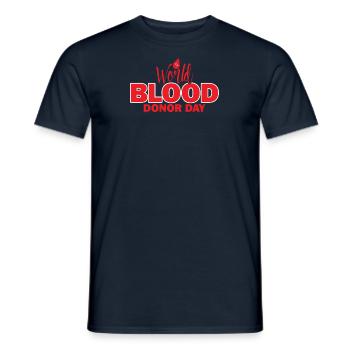 Blood donation Blood donors Blood donors - Men's T-Shirt - navy - Front - AI Model Male 178 light (178cm)
