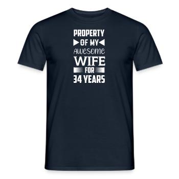 34 Years Married Amber Wedding Gift - Men's T-Shirt - navy - Front - AI Model Male 178 light (178cm)
