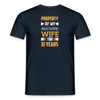 31 ans marié tilleul cadeau de mariage - T-shirt homme - marine - Devant - AI Model Male 178 light (178cm)