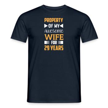 29 Years Married Velvet Wedding Gift - Men's T-Shirt - navy - Front - AI Model Male 178 light (178cm)