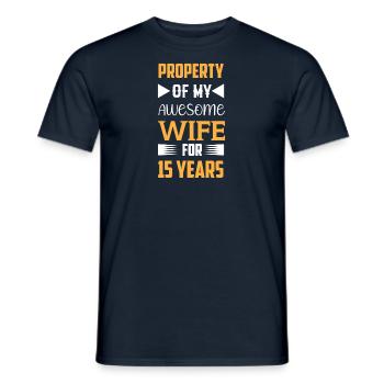 15 Jahre frisch verheiratet 15. Hochzeitstag - Männer T-Shirt - Navy - Vorne - AI Model Male 178 light (178cm)