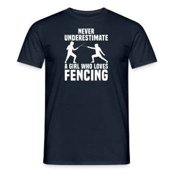 Fencer Fencer ParierStange Girls Sport Hobby - Men's T-Shirt - navy - Front - AI Model Male 178 light (178cm)