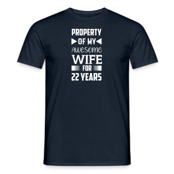 22 Jahre Verheiratet Bronzehochzeit Geschenkidee - Männer T-Shirt - Navy - Vorne - AI Model Male 178 light (178cm)