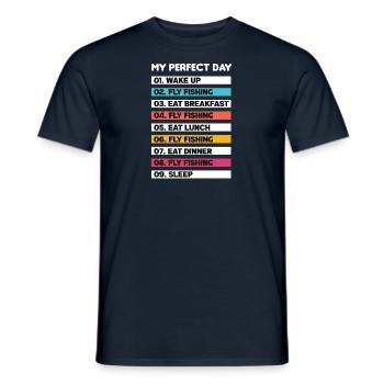 Fly Fishing Fishing Fishermen Sport fishermen Fly - Men's T-Shirt - navy - Front - AI Model Male 178 light (178cm)