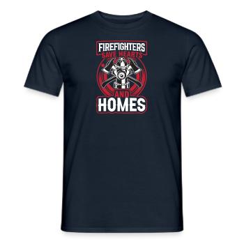 Fire Brigade Fire Fighting Gift Firefighter - Men's T-Shirt - navy - Front - AI Model Male 178 light (178cm)