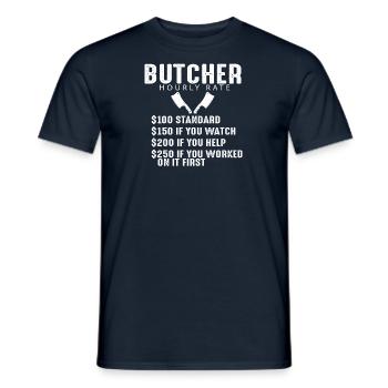 Boucher Boucherie Profession Drôle Dicton Cadeau - T-shirt homme - marine - Devant - AI Model Male 178 light (178cm)