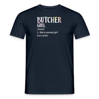 Frau Fleischerin Metzgerin Schlachterin Geschenk - Männer T-Shirt - Navy - Vorne - AI Model Male 178 light (178cm)