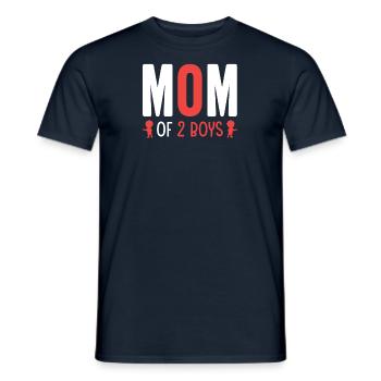 Mom of Two Boys Mother Mother's Day - Men's T-Shirt - navy - Front - AI Model Male 178 light (178cm)
