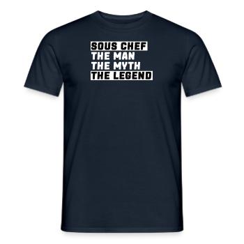 Chapeau de Chef, Chef, Cuisine, Cinq étoiles, Or, 5, - T-shirt homme - marine - Devant - AI Model Male 178 light (178cm)