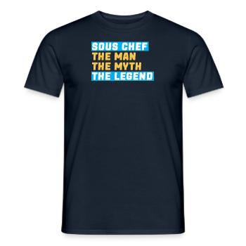 Chapeau de Chef, Chef, Cuisine, Cinq étoiles, Or, 5, - T-shirt homme - marine - Devant - AI Model Male 178 light (178cm)