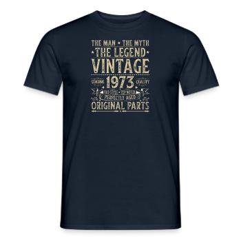 1973 Original Vintage '73 Birthday 70s - Men's T-Shirt - navy - Front - AI Model Male 178 light (178cm)