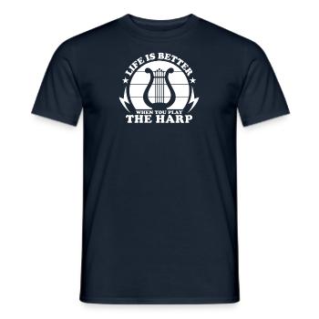 Harfenmusiker Harfenspieler Harfe Harfenist - Männer T-Shirt - Navy - Vorne - AI Model Male 178 light (178cm)