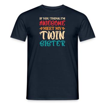 Gemini Twin Sister Siblings - Men's T-Shirt - navy - Front - AI Model Male 178 light (178cm)