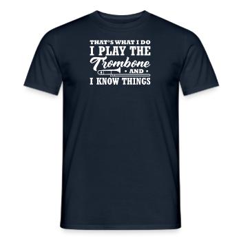 Trompette Orchestre Musiciens Trompette Musique à Vent - T-shirt homme - marine - Devant - AI Model Male 178 light (178cm)