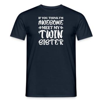 Twins Twin Sister Siblings - Men's T-Shirt - navy - Front - AI Model Male 178 light (178cm)