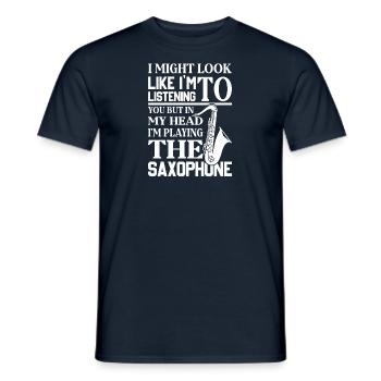 Saxofon Saxofonist Saxophon Musik Saxophonespieler - Männer T-Shirt - Navy - Vorne - AI Model Male 178 light (178cm)