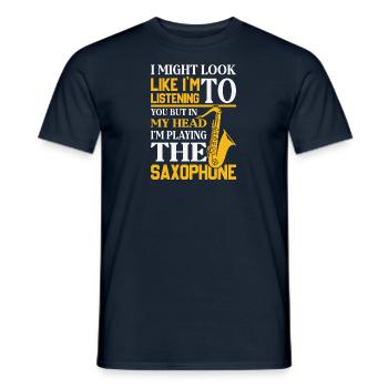 Saxophone Saxophone Saxophone Saxophone Music Saxophone Player - Men's T-Shirt - navy - Front - AI Model Male 178 light (178cm)