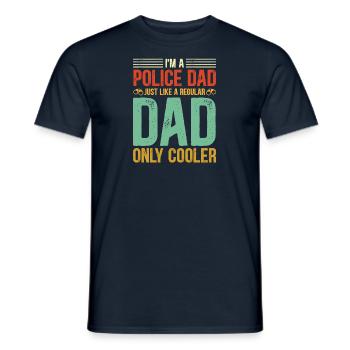 Proud dad of a policeman Father of policeman - Men's T-Shirt - navy - Front - AI Model Male 178 light (178cm)