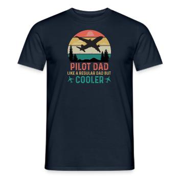 Pilot Flugzeug Segelflugzeug Flugsport Papa Vater - Männer T-Shirt - Navy - Vorne - AI Model Male 178 light (178cm)