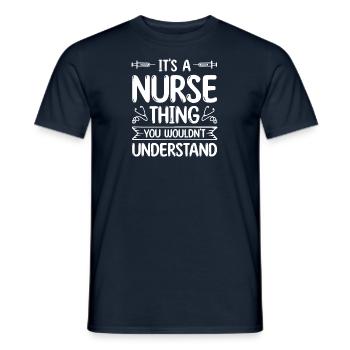 Physician Assistant Nurse Doctor's Office Assistant - Men's T-Shirt - navy - Front - AI Model Male 178 light (178cm)