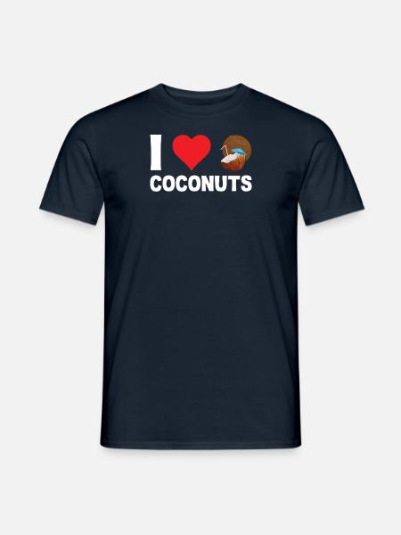 Kokosnuss Kokoswasser Palmenblätter Kokosmilch - Männer T-Shirt - Navy