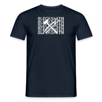 Chemise forgeron Métallurgiste Enclume Cutler - T-shirt homme - marine - Devant - AI Model Male 178 light (178cm)
