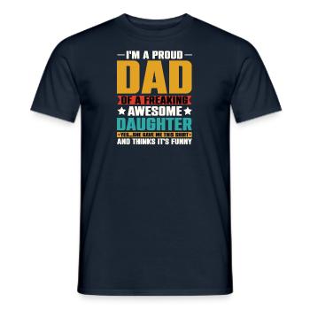 Fête des Pères Père Fille Cadeau Papa Princesse - T-shirt homme - marine - Devant - AI Model Male 178 light (178cm)